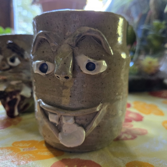 Ugly Face Handmade Pottery Mugs Set - Picture 3 of 9